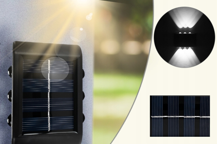 LAMPA SOLARNA LED DO ALTANY ŚCIENNA OGRODOWA ELEWACYJNA ZEWNĘTRZNA IP65 Głębokość produktu 2.5 cm