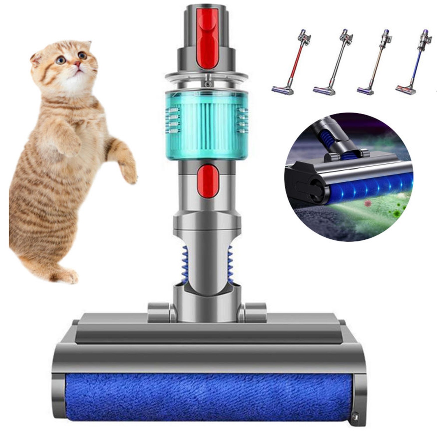 Elektrická Přítlačná Koncovka Pro Dyson V10 V11 V15, Váleček Na Koberce