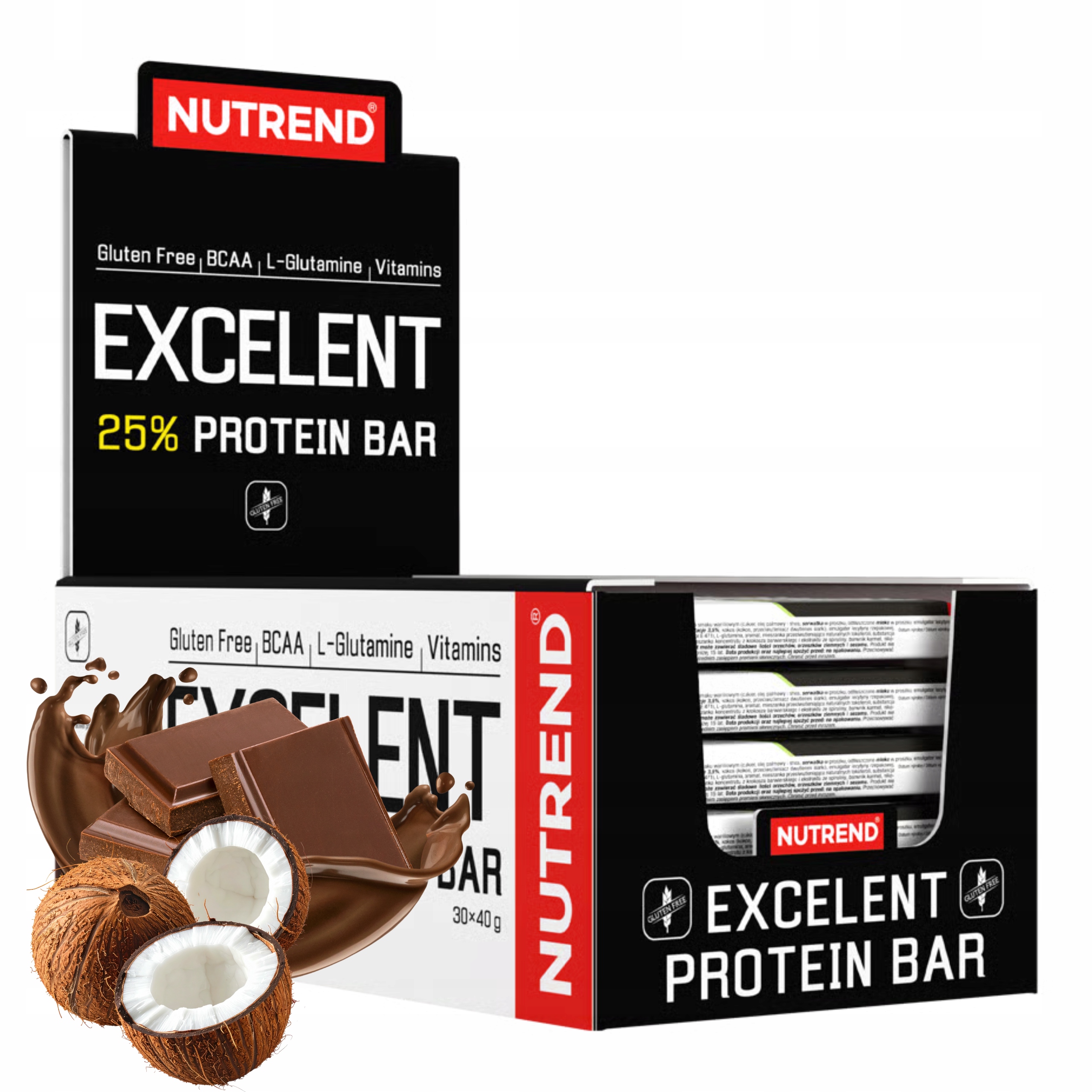 Proteinová Tyčinka Excelent Protein Bar x30 Bílkoviny Čokoláda Kokos Nutrend
