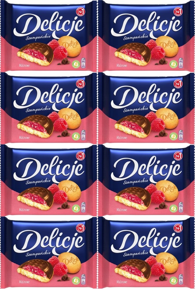 Delicje Malinowe Szampańskie Ciastka 294g x8