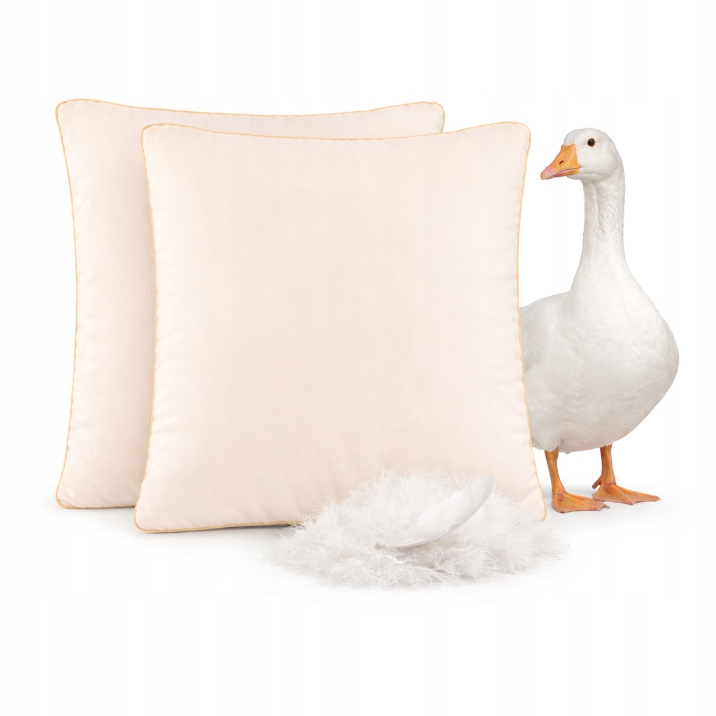 2ks Polštář péřový 40x40 polštář vložka 70% husí peří ecru měkká Polsko