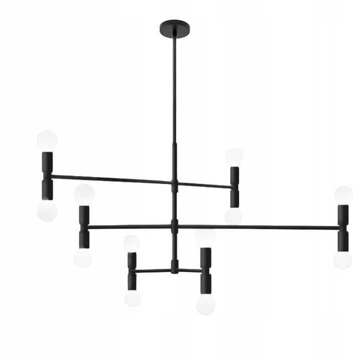 

Lampa Czarna 6-RAMIENNA Sufitowa Nowoczesna E27
