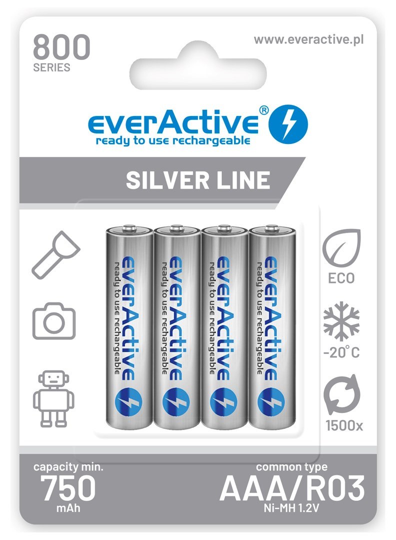 Zestaw akumulatorków everActive EVHRL03-800 (800mAh ; Ni-MH Lsd)
