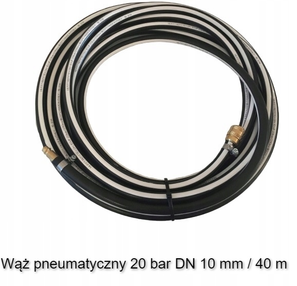 WĄŻ PRZEWÓD PNEUMATYCZNY DO KOMPRESORA REFITTEX 20Bar NA OBEJMACH 10mm 40m Marka AG-Tech