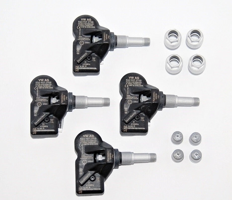 4 Nový Originální Snímač Tlaku Tpms Vw Skoda Seat Audi Pors 5Q0907275B