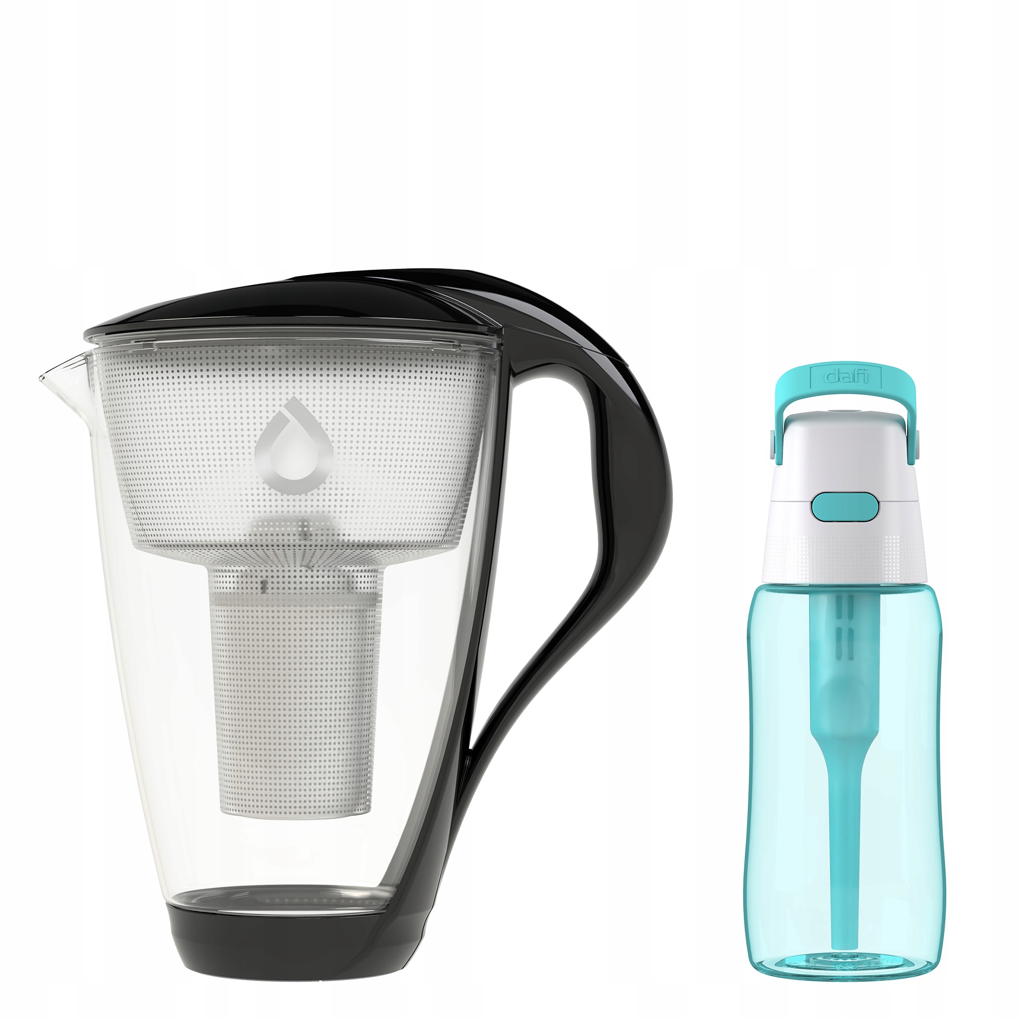 Skleněný džbán Dafi Crystal Grafitový Classic Láhev Solid Tyrkysová 0,5