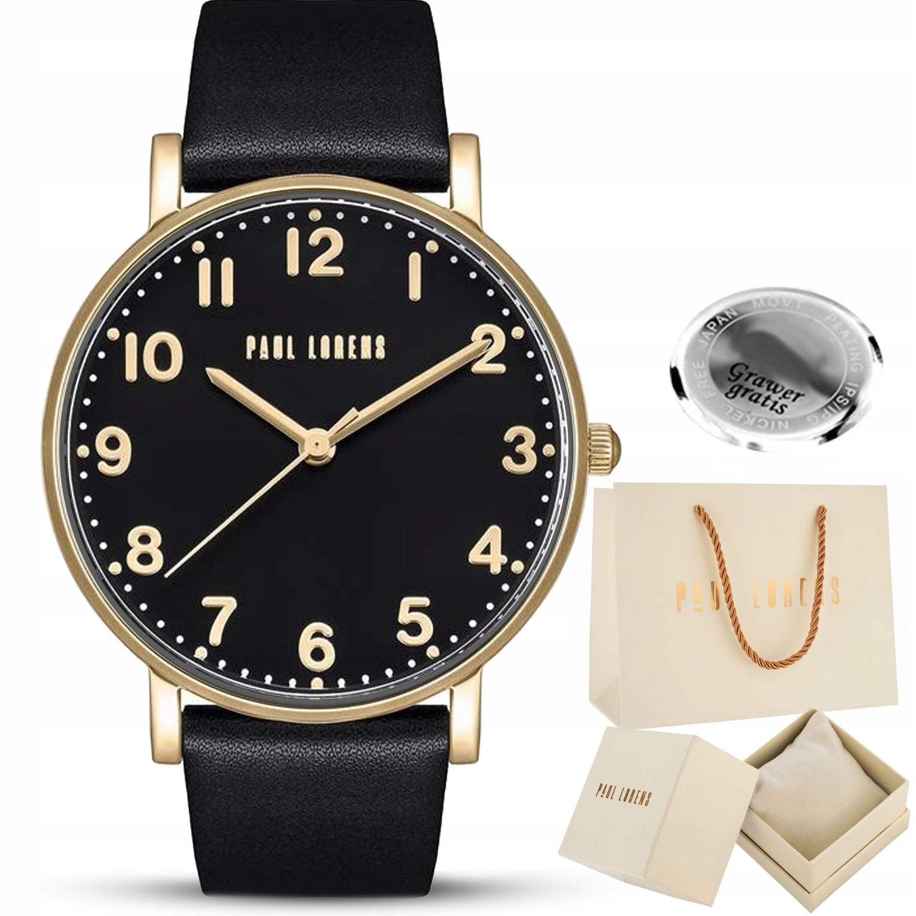 Dámské hodinky Paul Lorens Farah kožené, klasický ciferník s číslicemi Gravírování