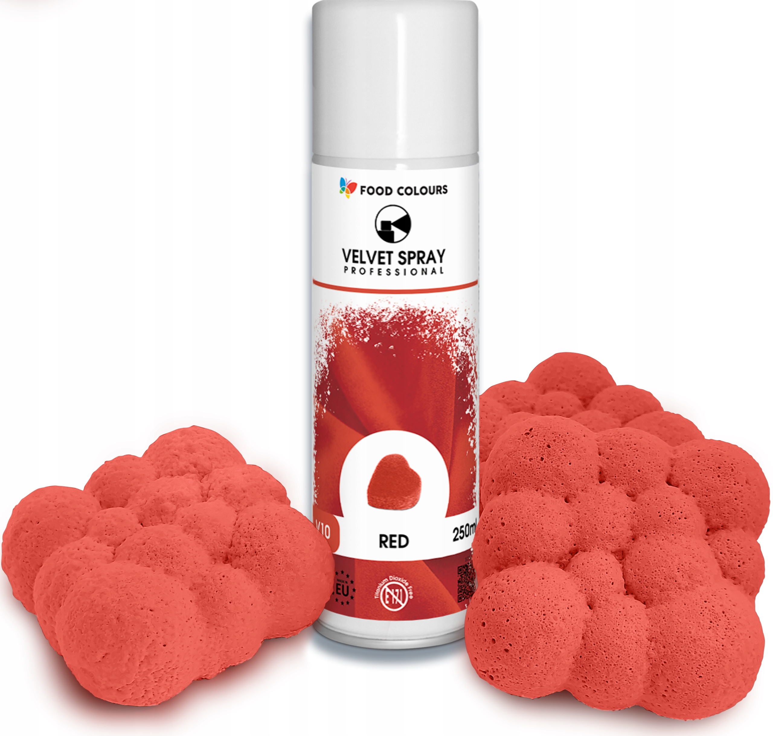 Levně Potravinářský Semiš Ve Spreji Červený 250 ml dortů, monoporce Food Colours