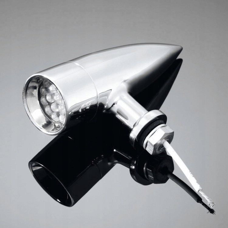 Moto smerovač 31mm Highway Hawk Techno s Led, E-mark, chróm (1ks)