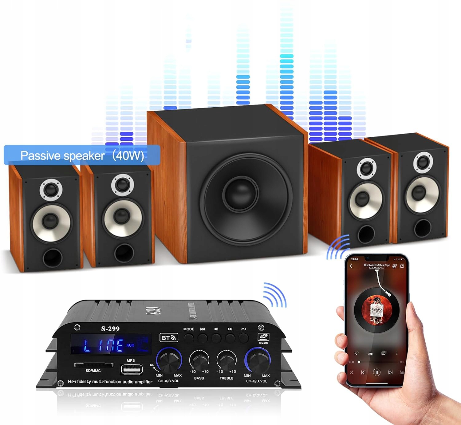 WZMACNIACZ SAMOCHODOWY BLUETOOTH 4.1 KANAŁY 4x200RMS Model XC17720