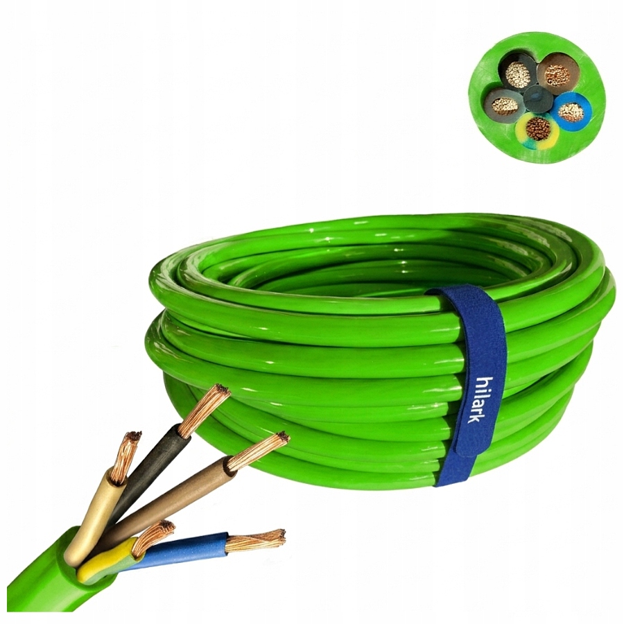 5x2,5 zelený Kabel H07BQ-F polyuretan Pur ohebný kabel lanko H07BQ-F 20 m