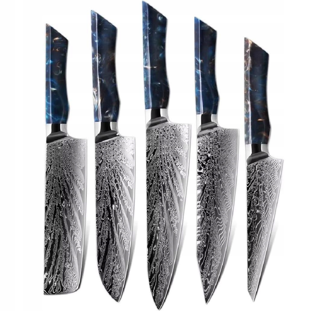 Sada damaškových kuchynských nožov Seiryuu Modrá KP-37606