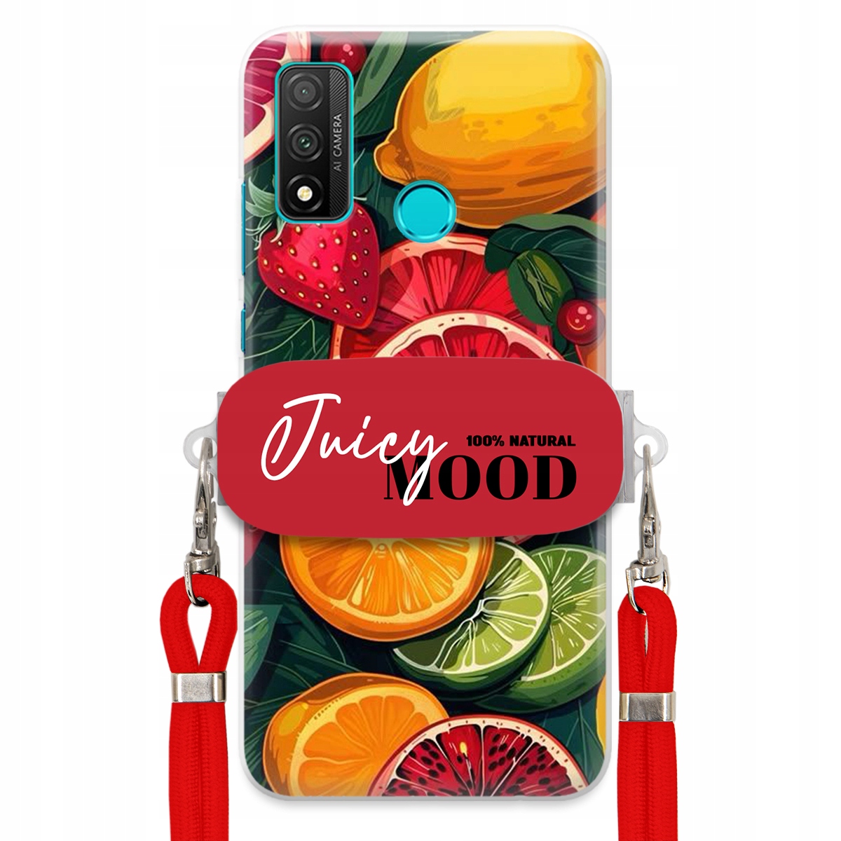 Pouzdro pro Huawei P Smart 2020 Červené vodítko držák Fruit Ovoce Juice Mood