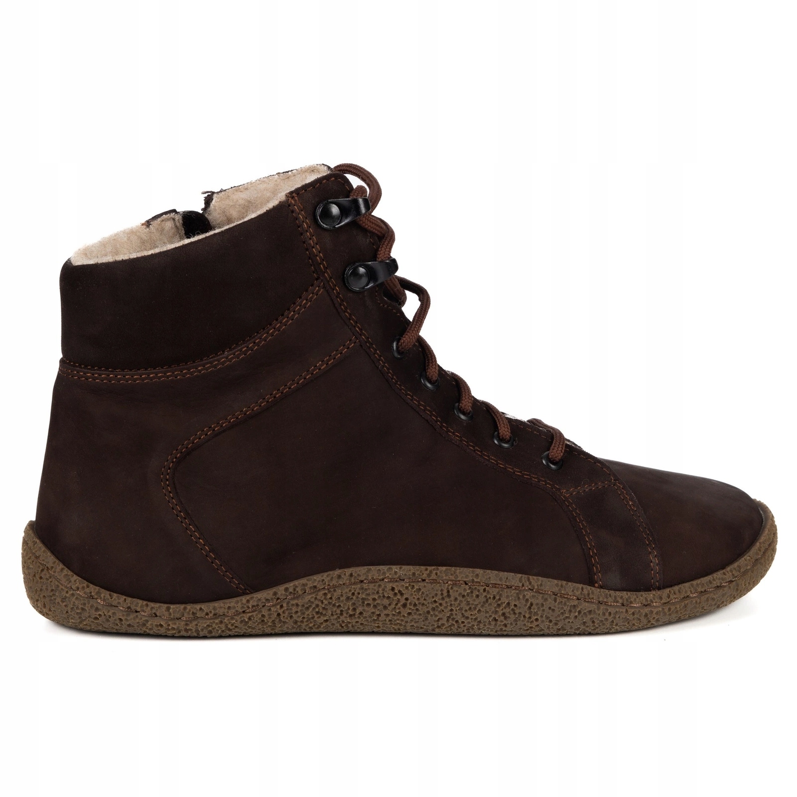 Dámské barefootové boty zateplené merino vlnou 0769W hnědé nubuk 38