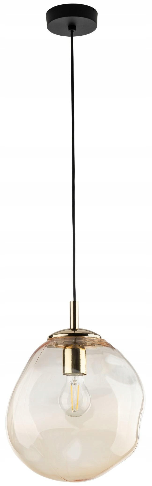 Závesné svietidlo Sol čierne s Jantárovým klasom 1xE27 25 cm