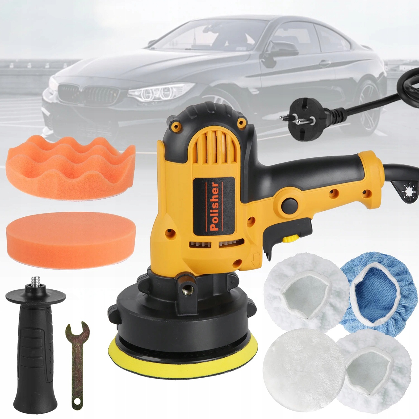 Rotačná leštička do auta 700W 600-3700RPM Tichá 125MM