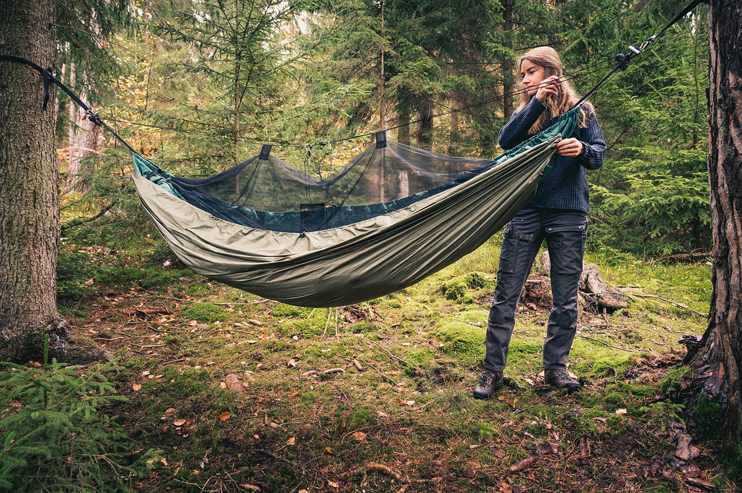 Osłona Hamaka Lekka Wiatroszczelna Wodoodporna Oddychająca OUTDOOR NINJA — miniatura 4