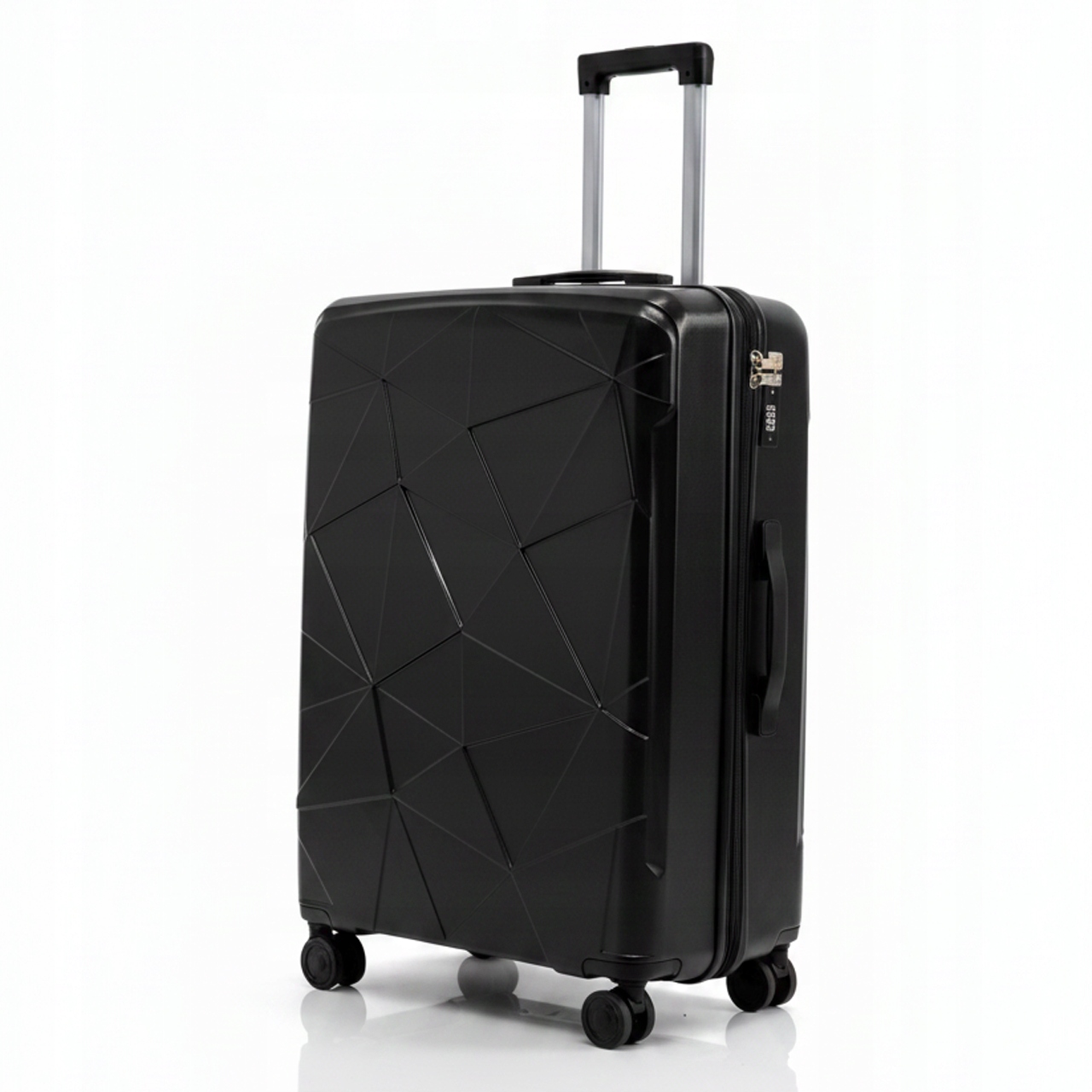 Walizka średnia M podróżna Polipropylen, bagaż Tsa, gumowe kółka 65L Czarna