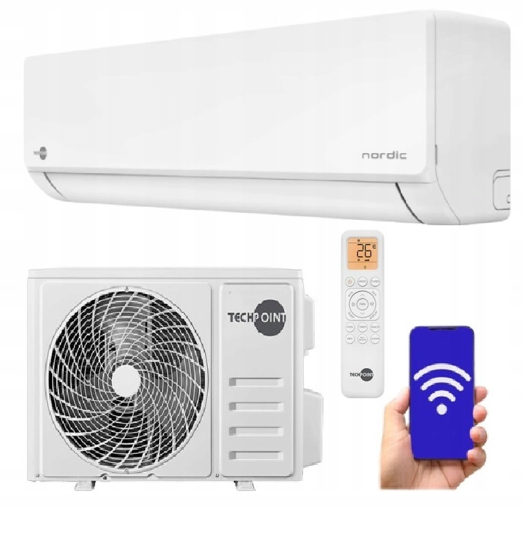 Klimatyzacja ścienna 2,6 kW TechPoint X-pro WiFi Ogrzewanie