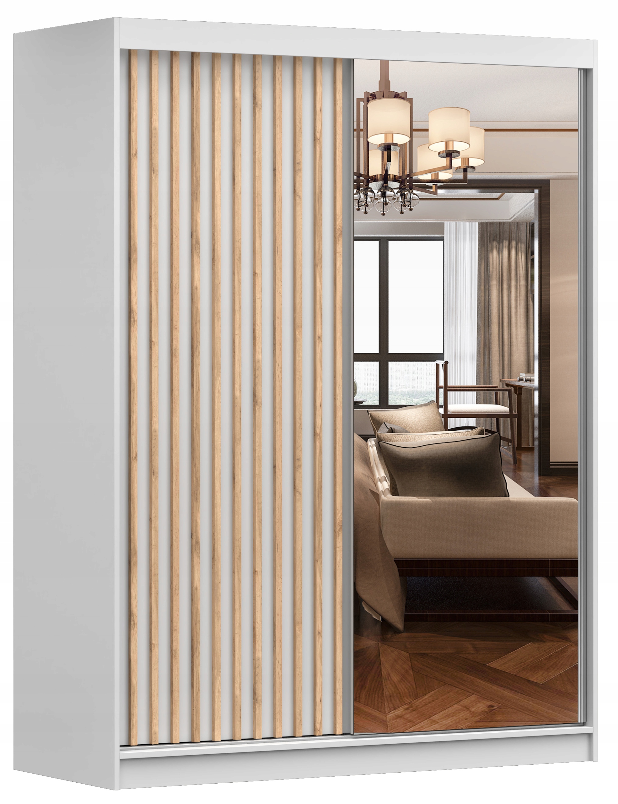 

Szafa przesuwna Lami 150 cm lamele lustro