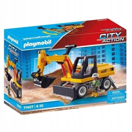 Playmobil klocki Zestaw z figurkami City Action 71407 Koparka maszyna 4+