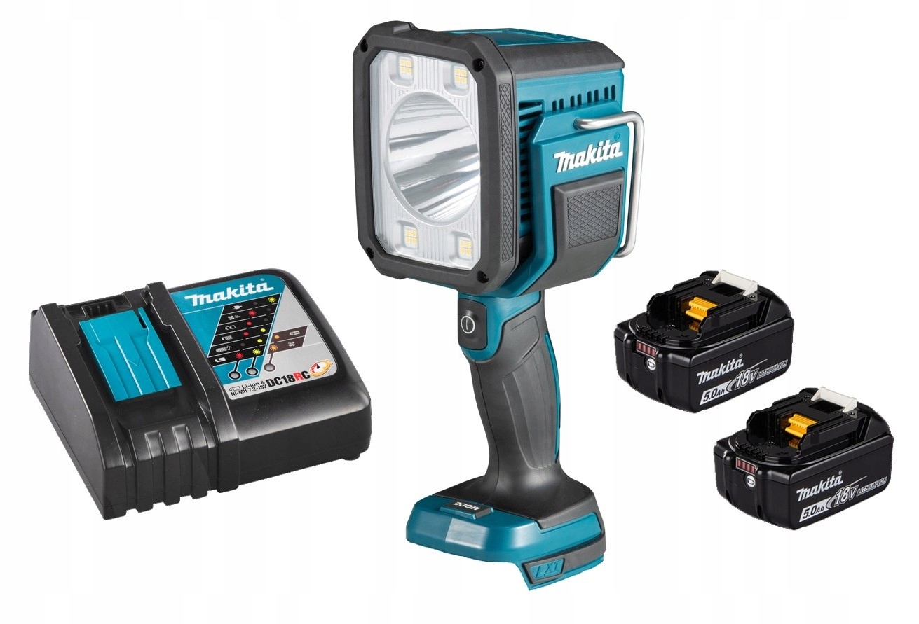 Makita Aku Latarka Lampa Światło Robocze Lxt 18V 2x5Ah BL1850 DC18RC DML812