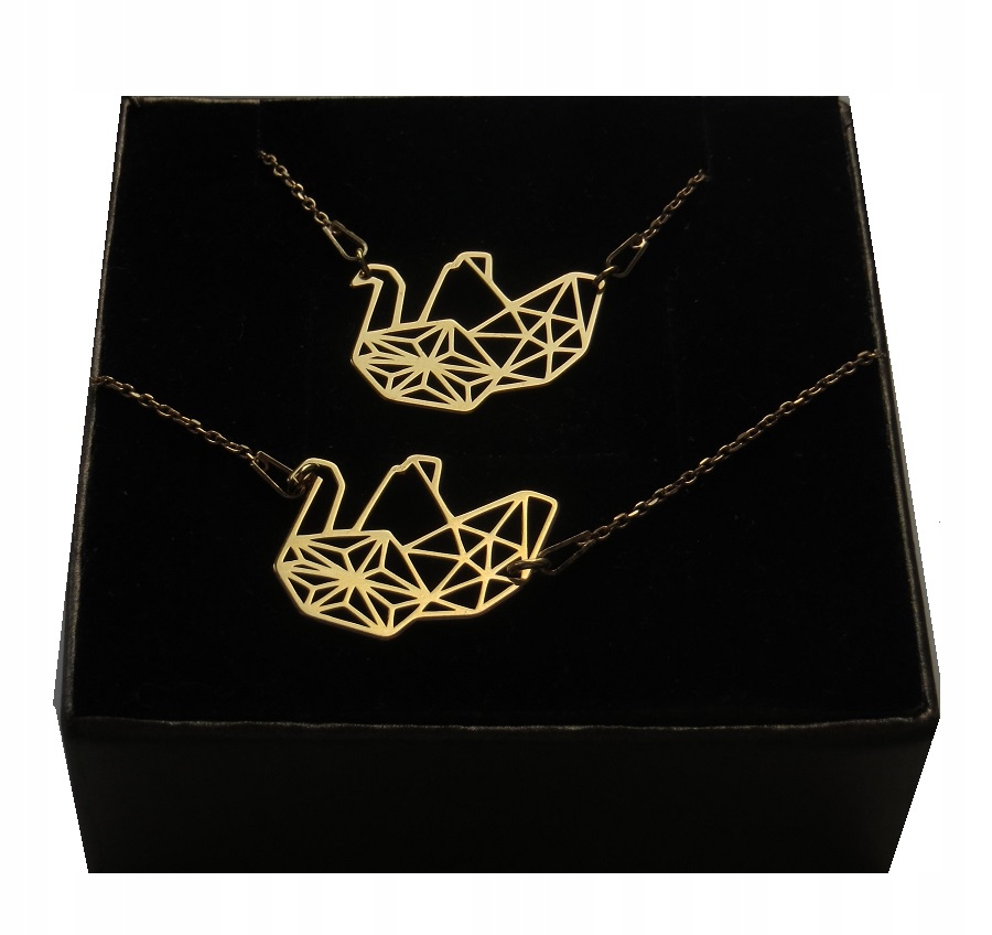 

Komplet łabędź Origami Celebrytka srebro 925