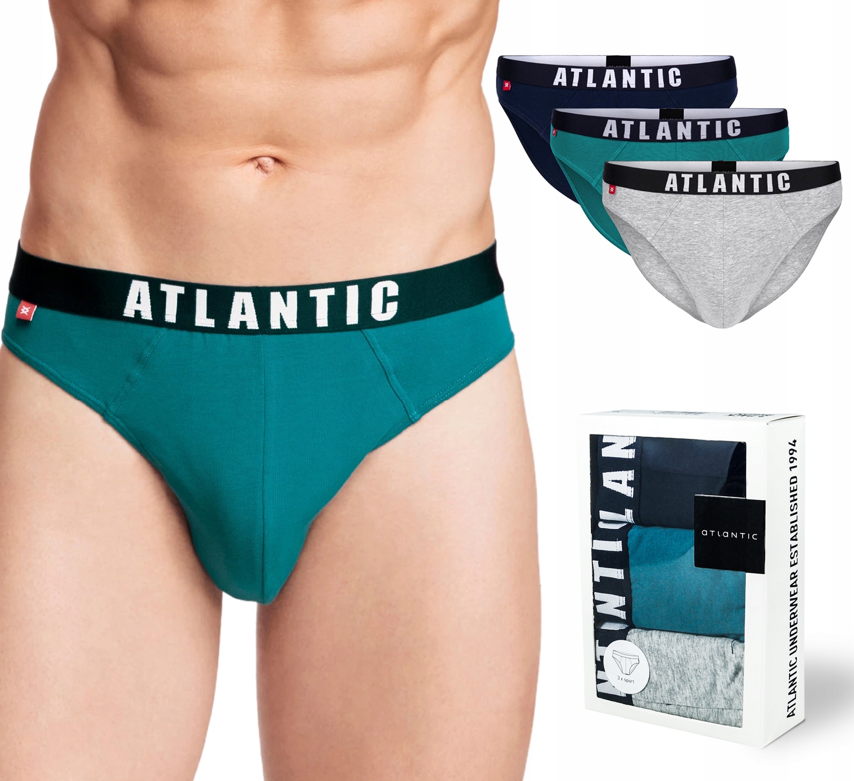 

Slipy męskie sport Atlantic 3MP-094 3-pak - M