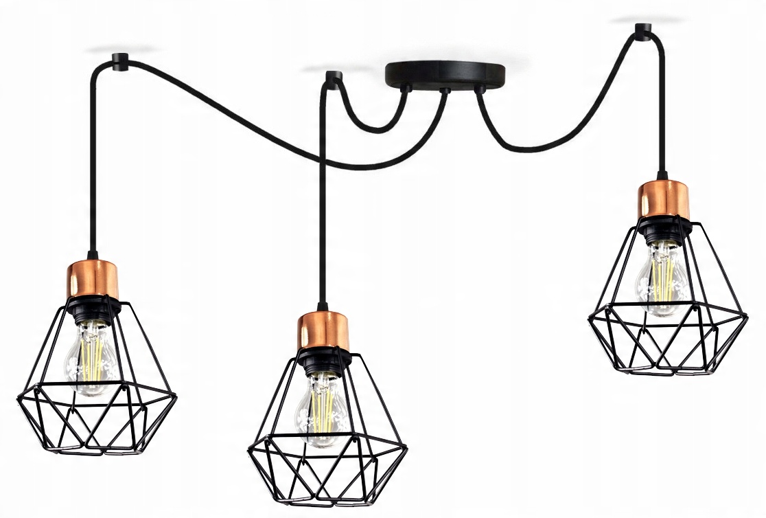 

Lampa Wisząca Pająk Nowoczesna Druciak Diament Led