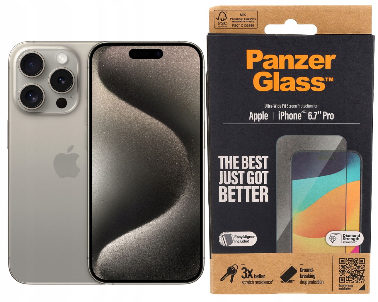 Panzerglass Tvrzené Sklo Ultra-Wide Fit pro iPhone 15 Pro Max 6,7"