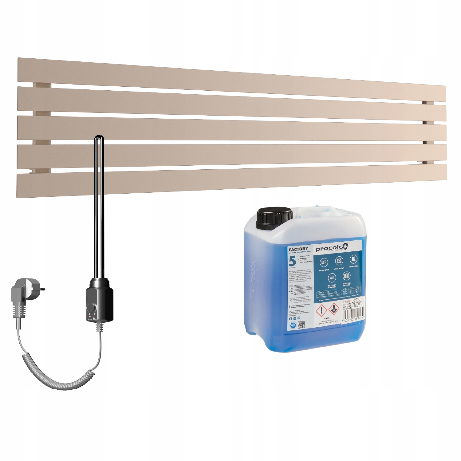 Set Horizontální elektrický ohřívač Bello 38x100 Zlatá Růžová