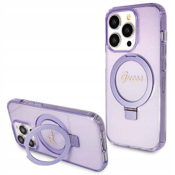 Pouzdro Guess Magsafe pro iPhone 14 Pro Max Fialové