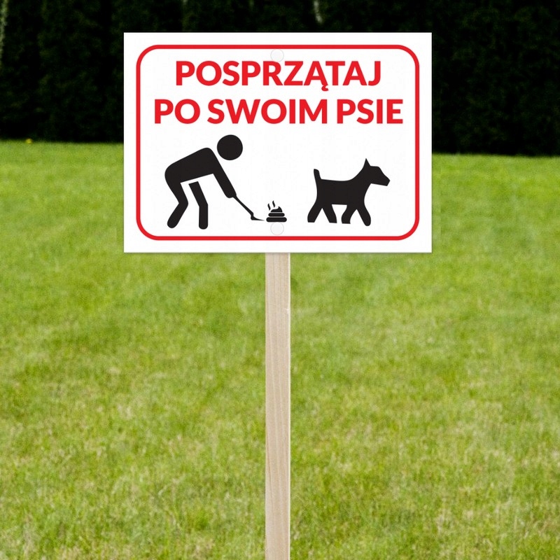 Tabliczka A4 UV stelaż POSPRZĄTAJ PO SWOIM PSIE Marka inna