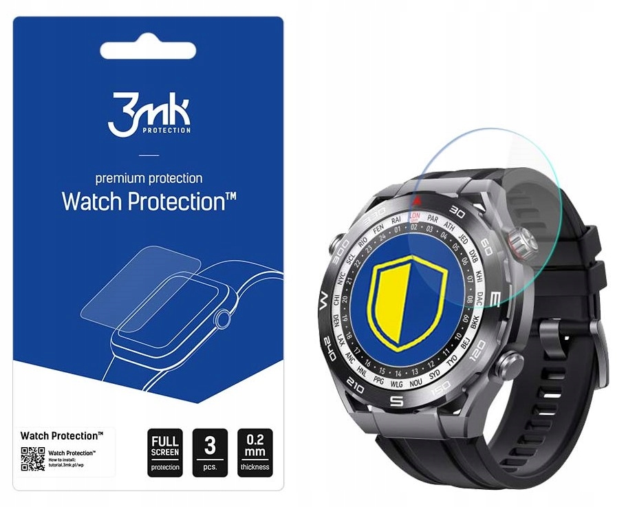 

3x 3MK Szkło Hybrydowe Do Huawei Watch Ultimate