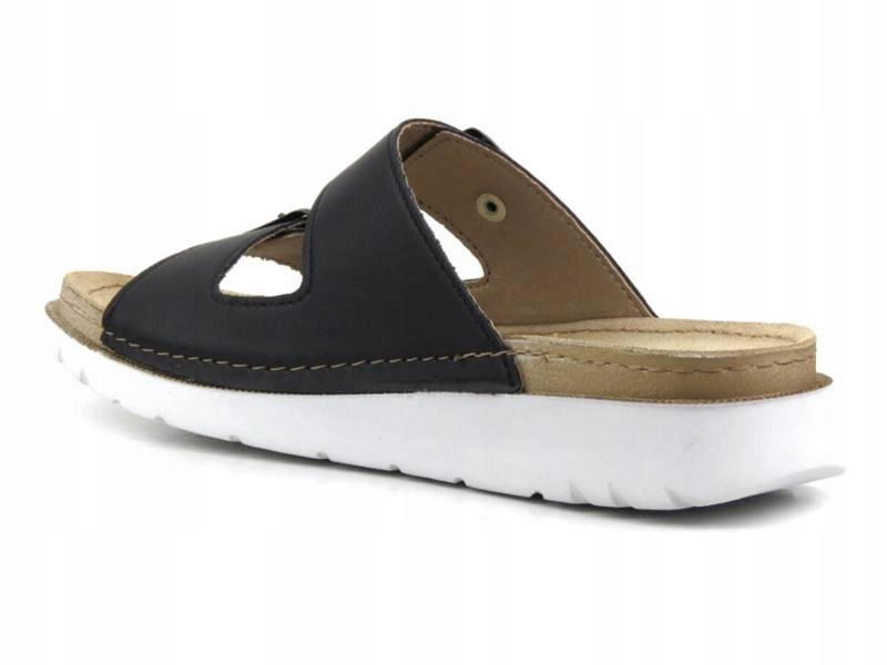 KLAPKI DAMSKIE INBLU WKŁADKA SKÓRA CN33 PROFILOWANE 37 CZARNE Długość wkładki 24 cm