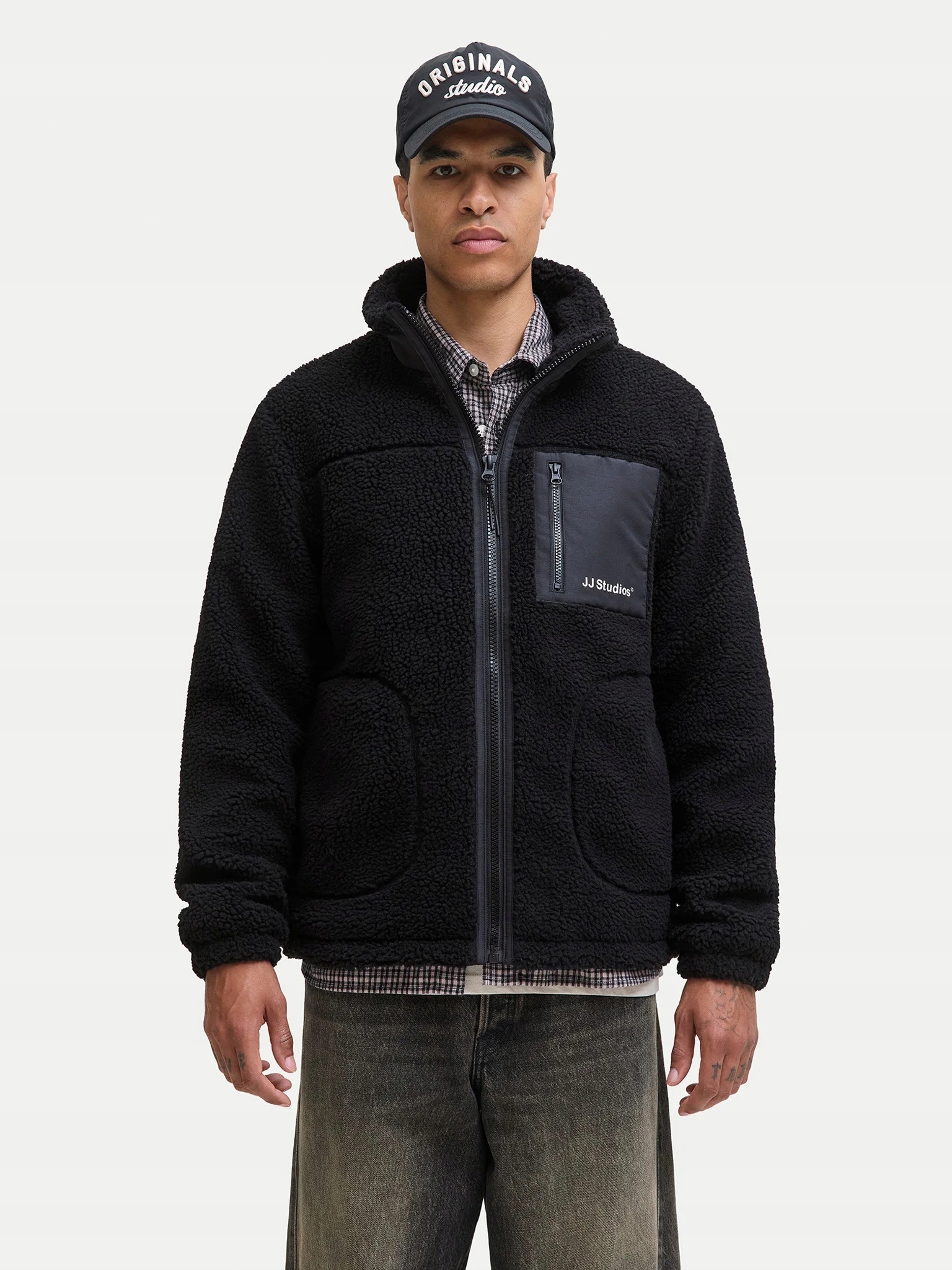 Jack & Jones Černá Fleecová Bunda S Kapsou Na Zip XL 7AA