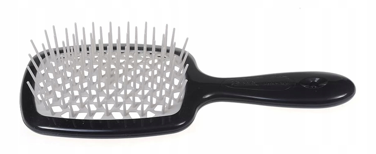 Janeke Superbrush kadeřnický kartáč na rozčesávání vlasů černo-šedý