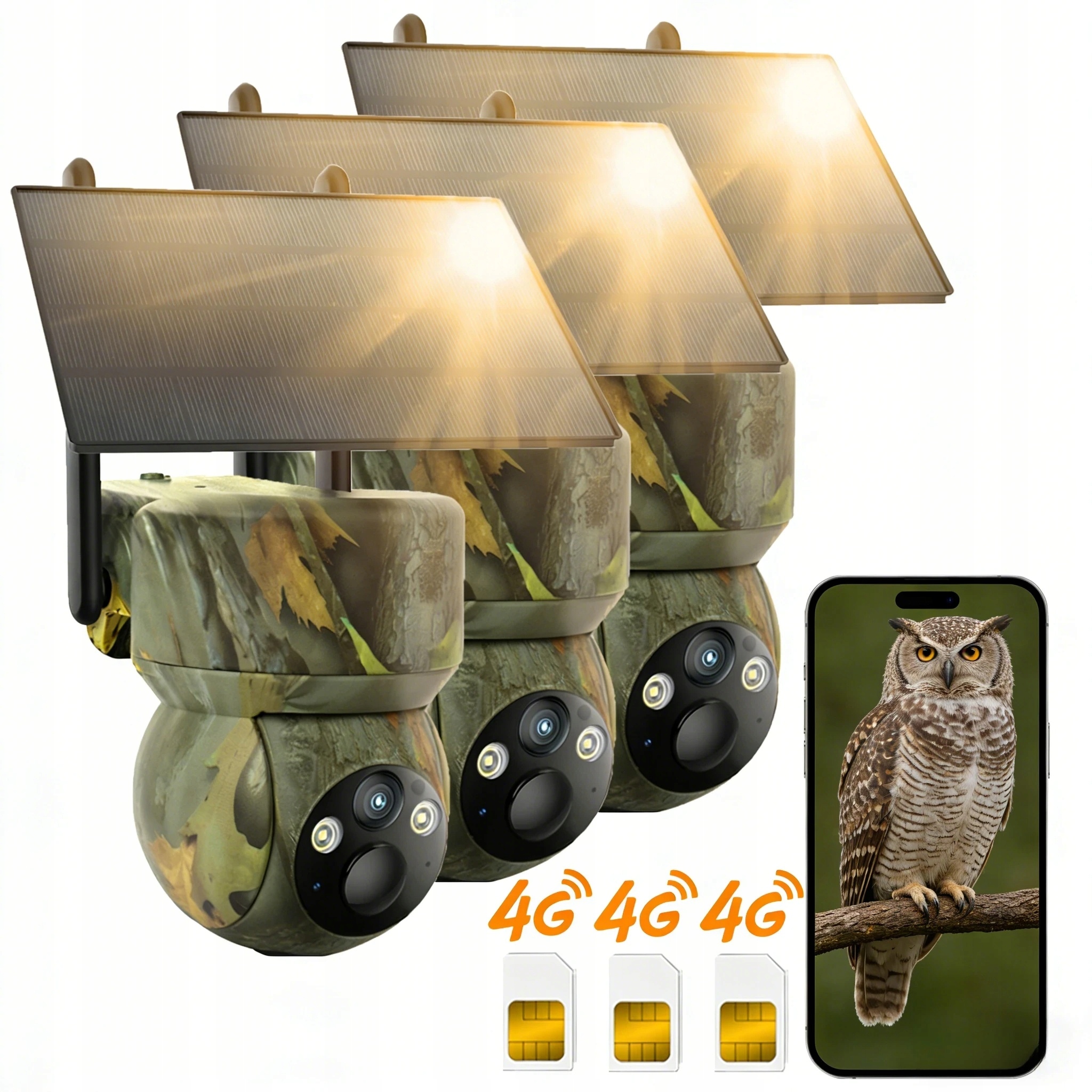 Lovecká kamera 4G 2K Ptz pro venkovní použití s Sim kartou Brak WiFi 360°