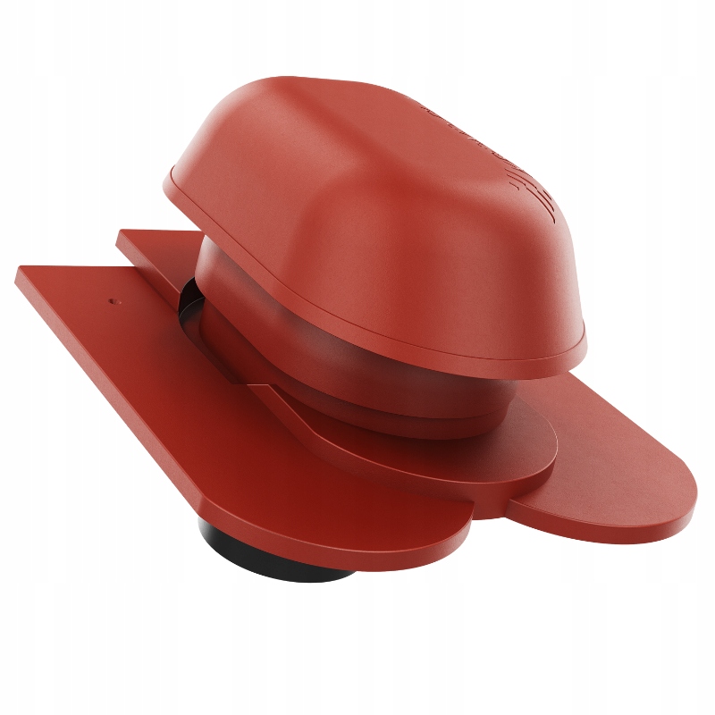 Větrací komín fi125 kaprařina s krajkou Červená