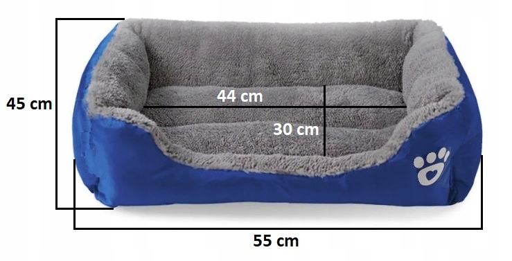 Legowisko sofa dla psa i kota RegMag, pluszowe, niebieskie M–XL – Dostępne warianty