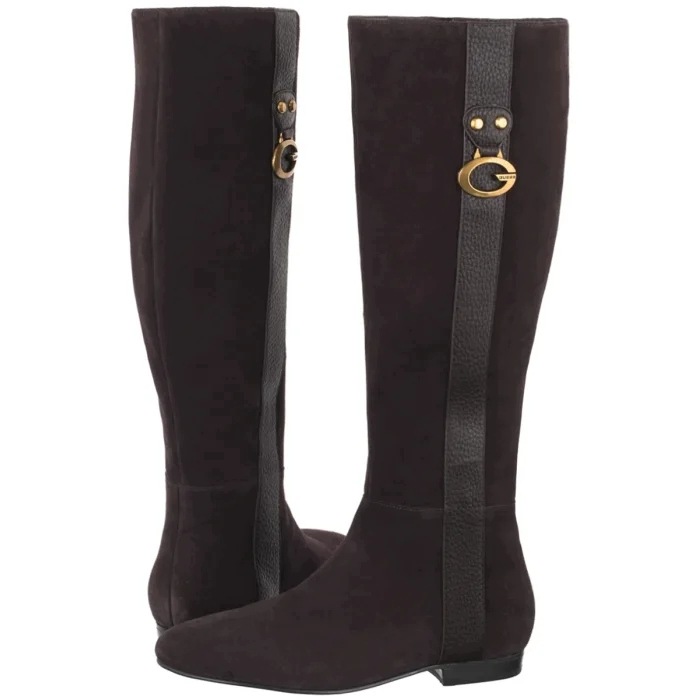 Dámské kožené boty – kozačky Guess Elliana2 FLFA2N SUE11 Brown