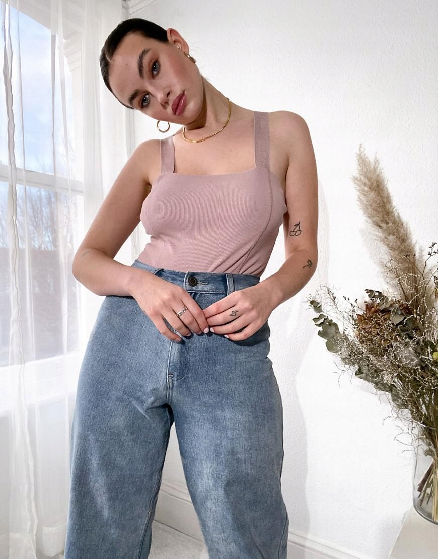 RIVER ISLAND RÓŻOWE BODY __38 Rękaw na ramiączkach