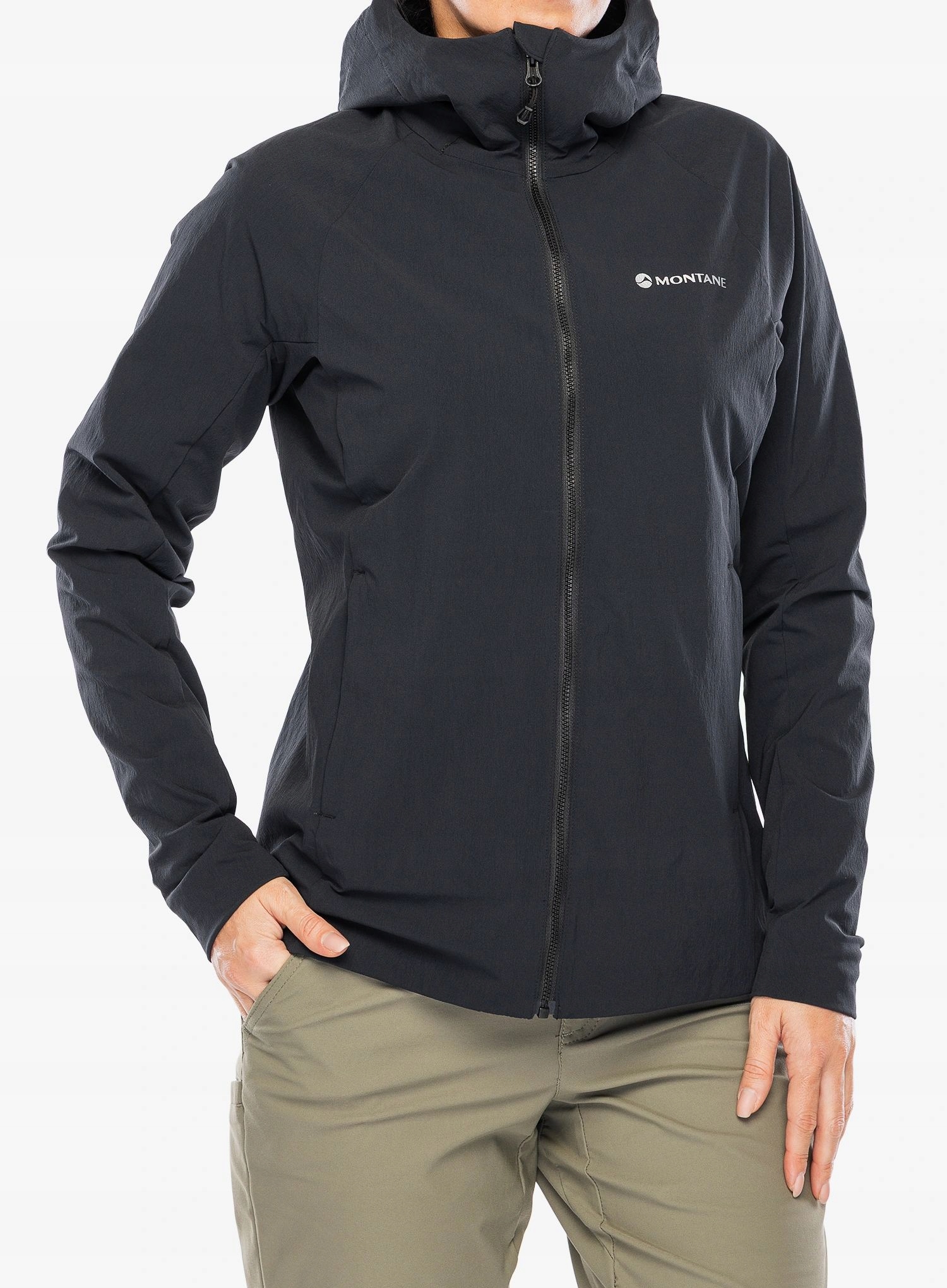 Dámská softshellová bunda Montane Khamsin Hoodie černá Xs