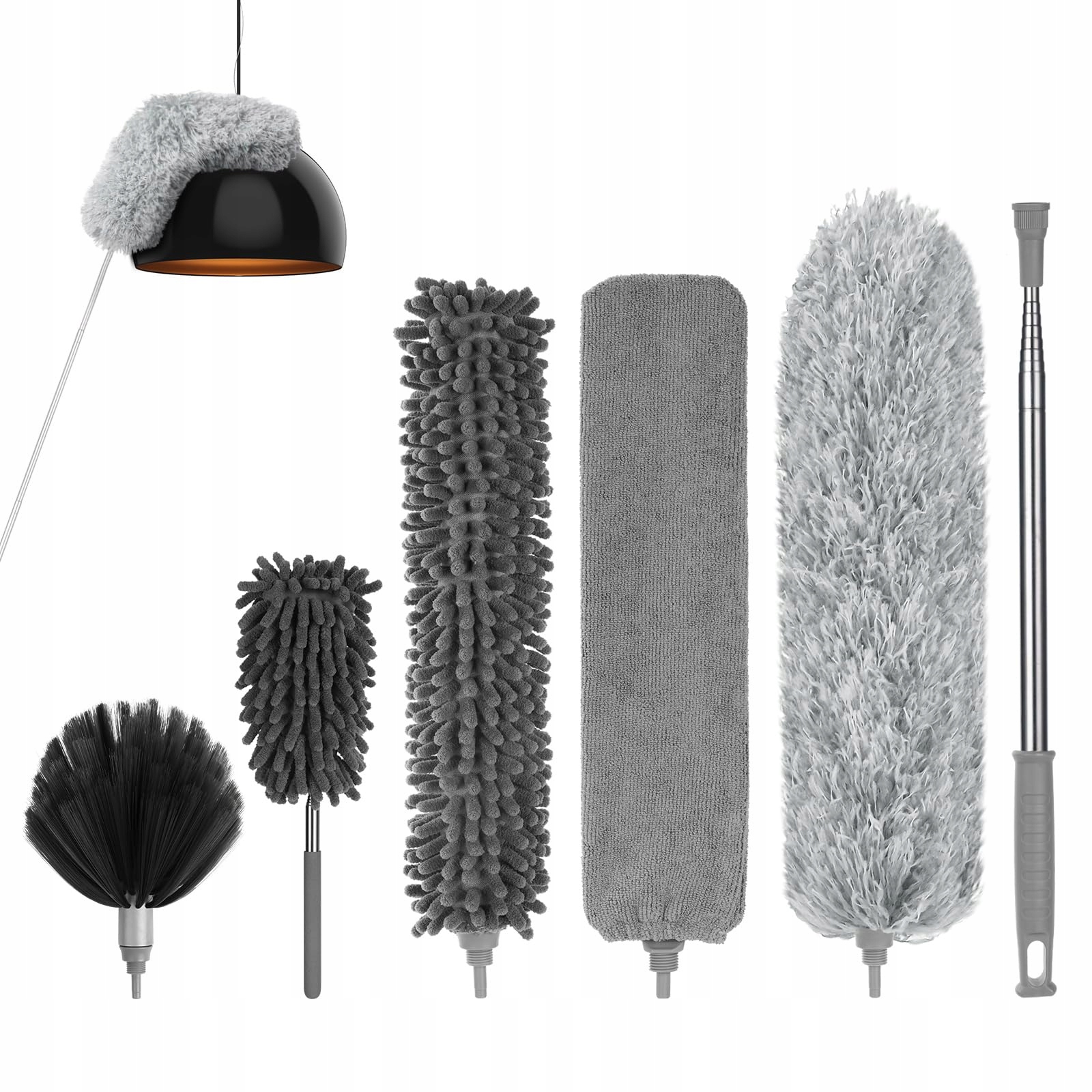 Levně Vicloon Teleskopická sada na prach 8ks Mikrovlákno 243cm Mini Kartáč