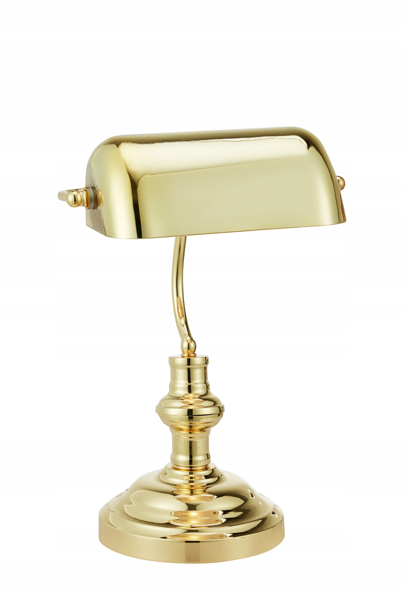 Bankovní stolní lampa v barvě mosazi, do pracovny, kanceláře Markslojd