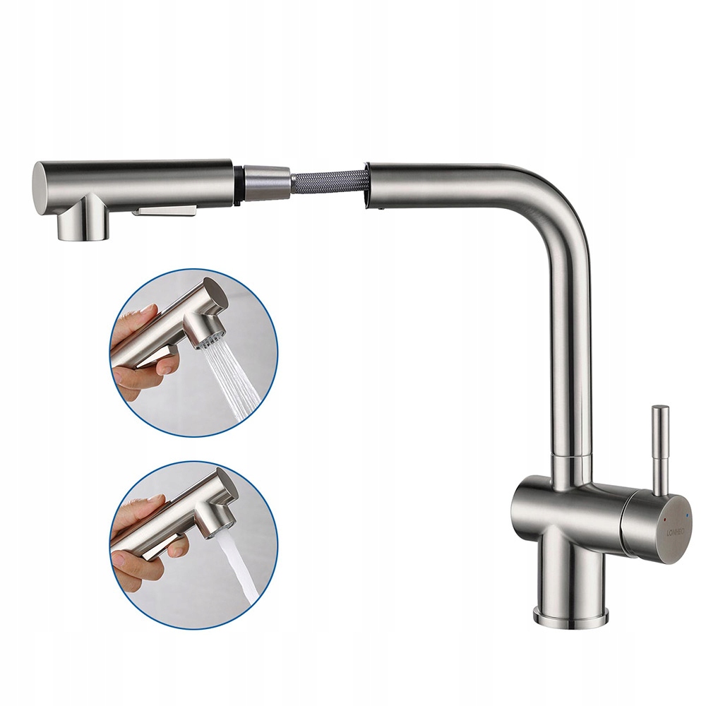 

Lonheo Bateria Kuchenna Wyciągana Wylewką Inox