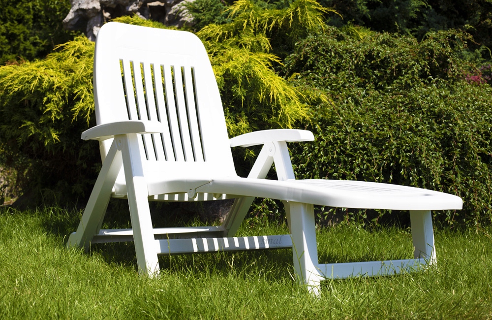 LEŻAK BASENOWY BIAŁY ROZKŁADANY LEŻAKI OGRODOWE Model FIORELLO