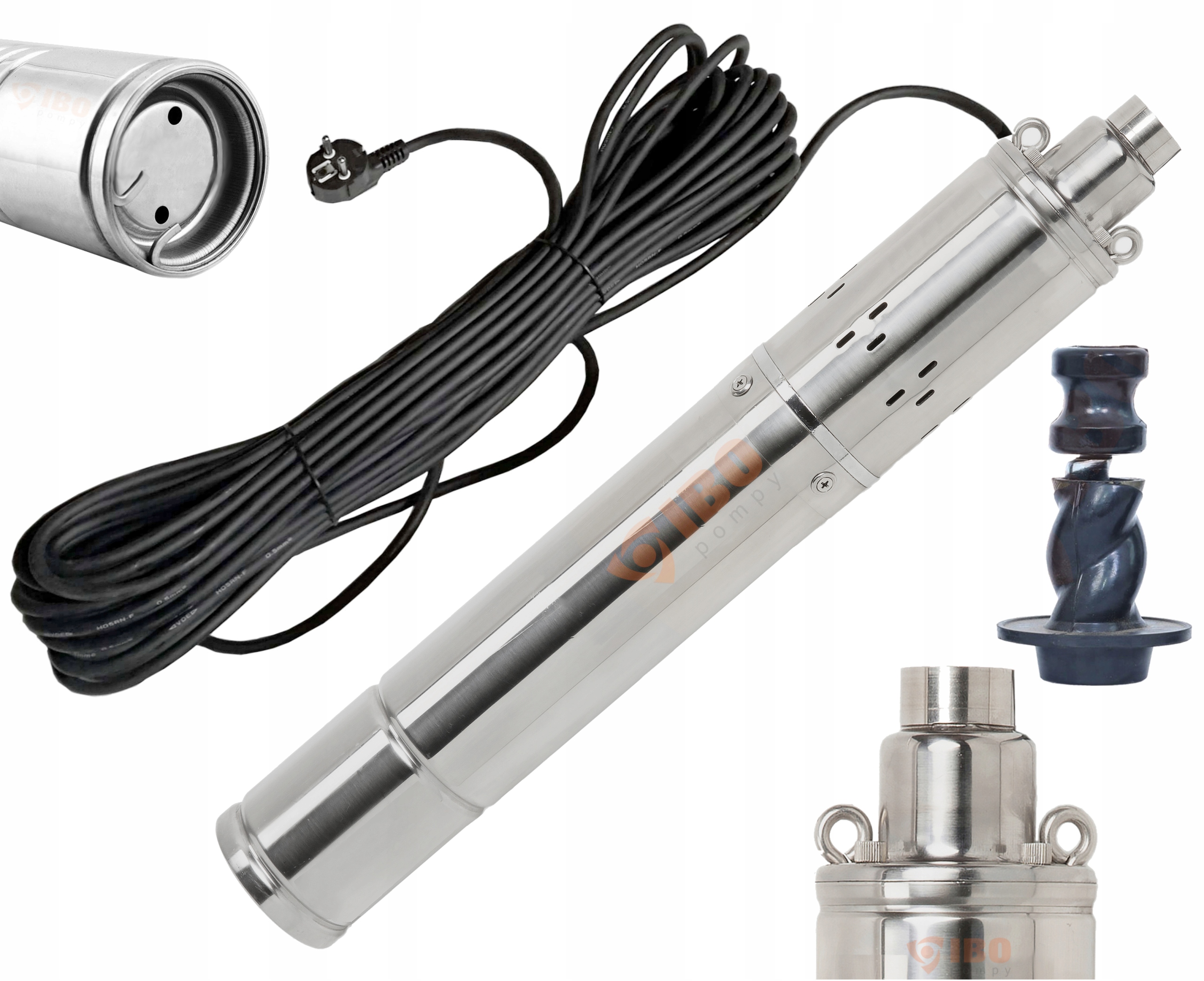 Pompa Głębinowa Wyporowa Do Wody Studni 75mm 3" SQIBO-0,55KW Z Kablem 20m