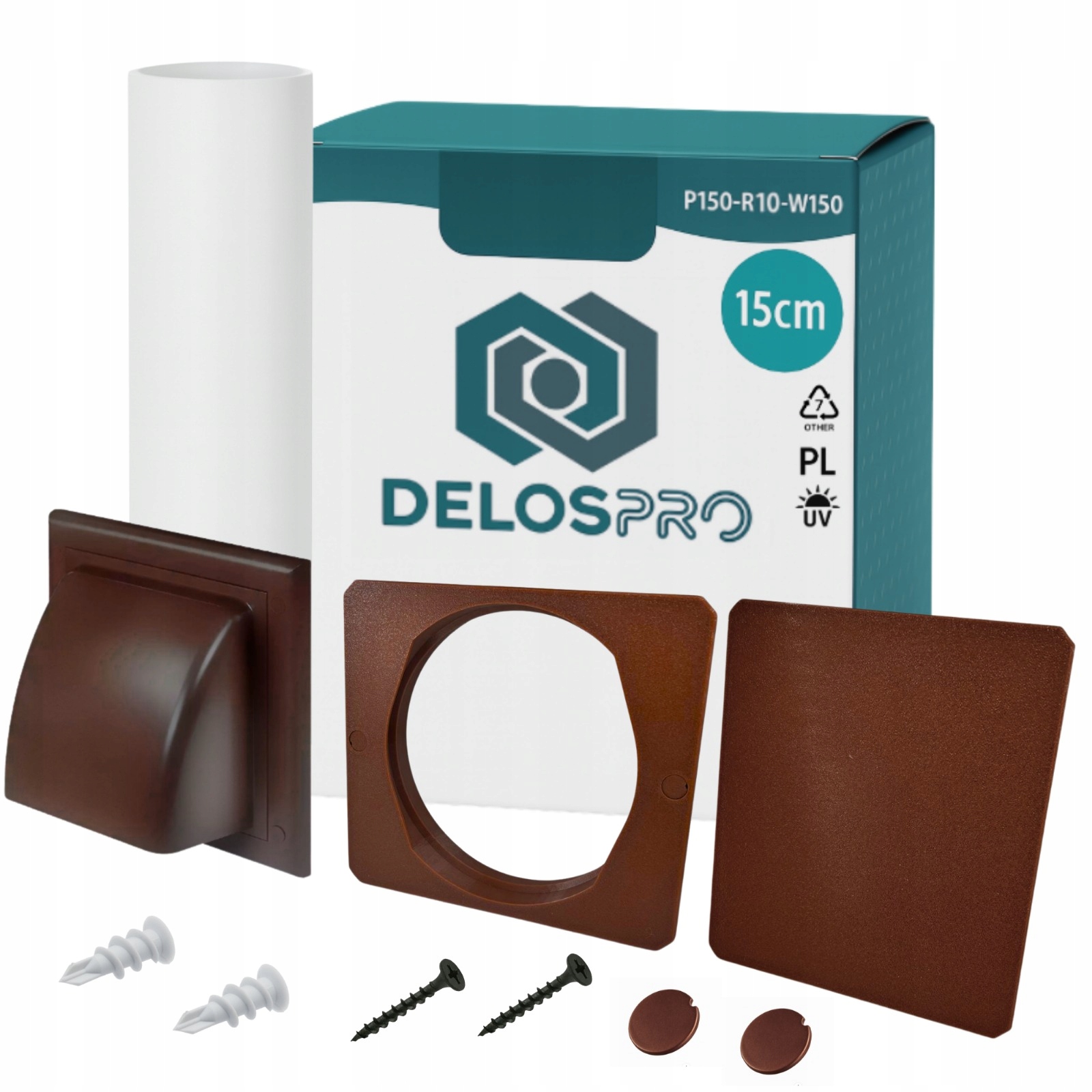 Sada průchodek pro vyvedení trubky klimatizace 15 cm, pokrývá čtverec 1M