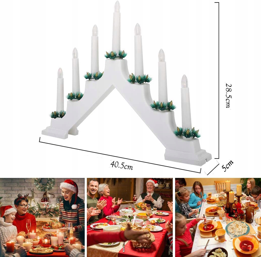 ŚWIECZNIK ADWENTOWY DREWNO ŚWIECE 7 LED NA BATERIE Rodzaj świecznik